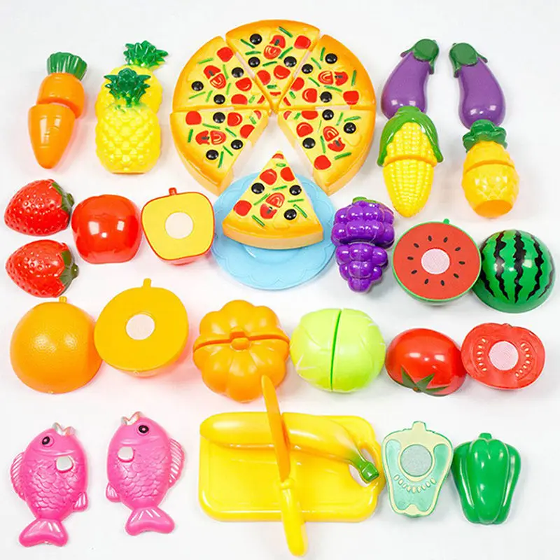 Küche Schneiden Spielzeug Obst & Gemüse 24pc Vorgeben Play Essen Set 