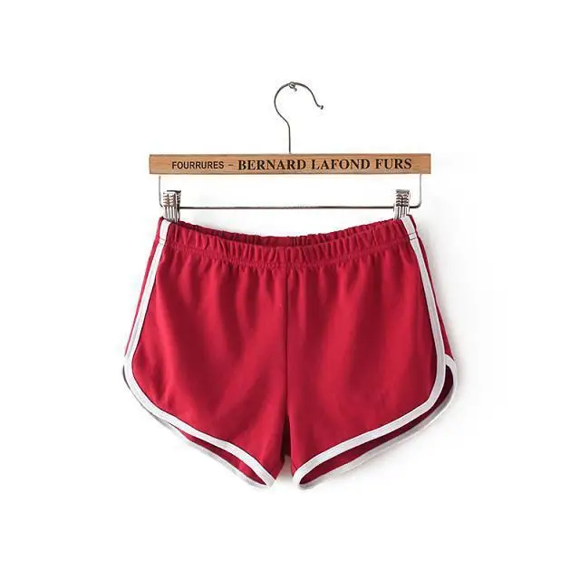BIVIGAOS Модные женские спортивные хлопковые шорты соблазнительно обтягивающее бедра эластичные шорты с высокой талией женские бермуды горячие короткие женские Горячая брюки - Цвет: Red