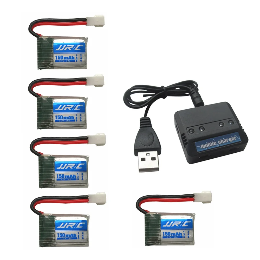 

6pcs/set for H8 H48 H2 U207 3.7V 150mAh Mini Lipo Battery and Charger for H8 Mini Quadcopter Plane Helicopter Free shipping