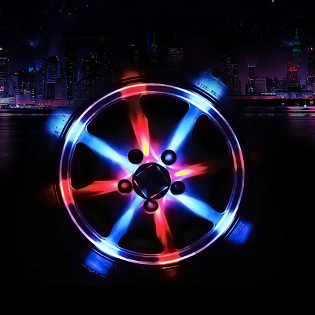 2Pcs Solar Energy Auto Flash LED Car Wheel Decoration Wheel Hub Auto