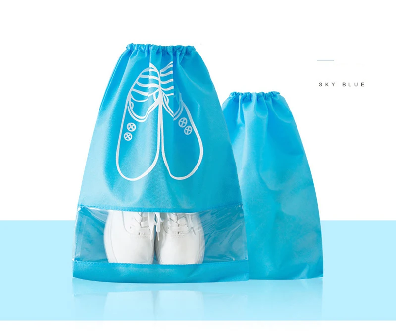 Нетканая Пылезащитная дорожная сумка для хранения сумка для обуви со шнурком 10 штук