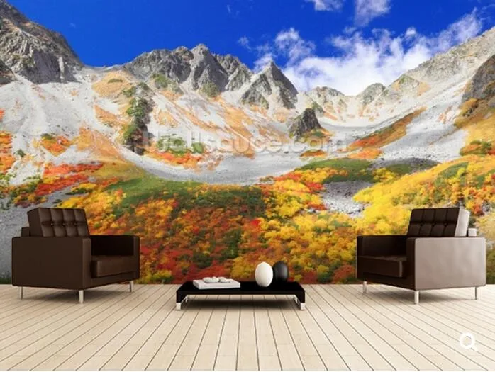 カスタム自然風景壁紙 カラフル山風景 3d写真壁画用リビングルーム寝室レストラン壁壁紙 Wallpaper Design Wallpaper Mural Photomural Painting Aliexpress