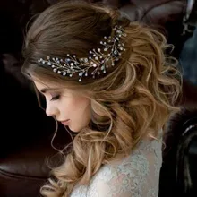 Женские Роскошные блестящие стразы, украшения для волос, свадебная имитация жемчуга, Красивая повязка на голову, женская модная резинка для волос, аксессуар