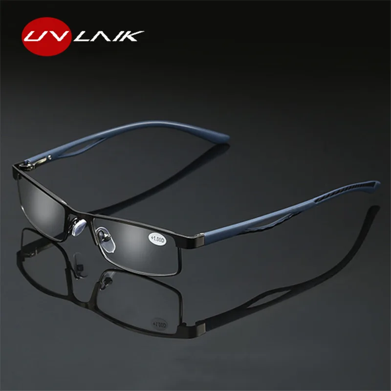

UVLAIK Vintage Reading Glasses Women Men Retro Alloy Prescription Eyewear Rectangle Business Hyperopia Presbyopia Eyeglases