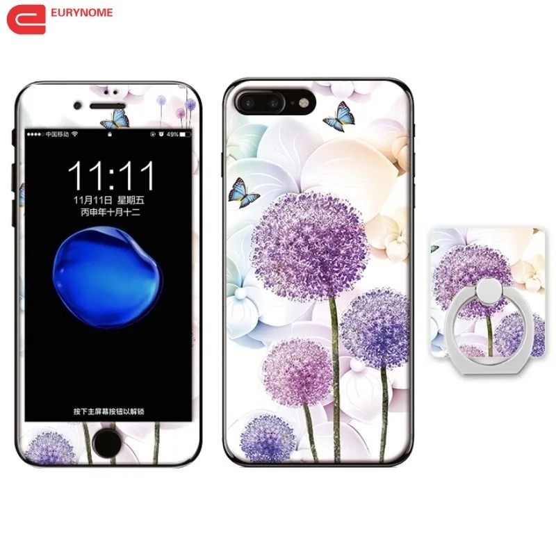 Чехол для Iphone 7 Plus 8 чехол закаленное стекло пленка кольцо на палец подставка 6 6s |