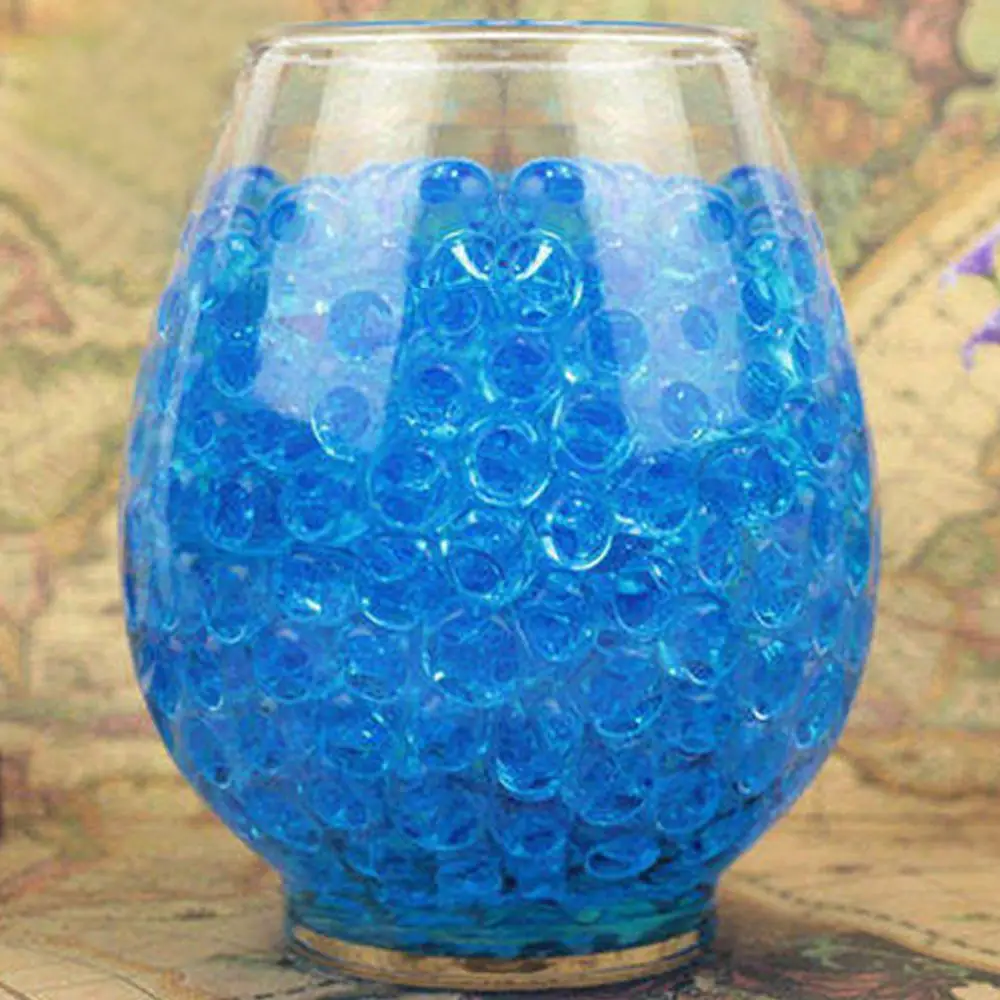 1000 шт фиолетовые разноцветные водяные растения цветок желе кристалл почвы грязь вода жемчуг ваза почвы гель бусины шарики украшение - Цвет: Blue