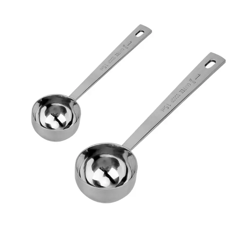 

1 pcs 15ML/30ML Stainless Steel Metal Coffee Scoop Tablespoon Smooth Sturdy Measuring Teaspoon 1.49" Diameter 5.7" Handle Length