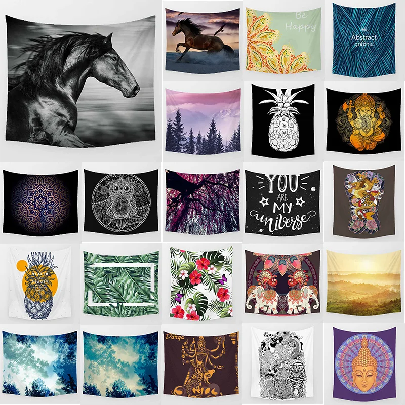 

Unicorn horse tapestry owl pineapple elephant wall hanging tapestry home decoration large rectangle bedroom wall tapestry