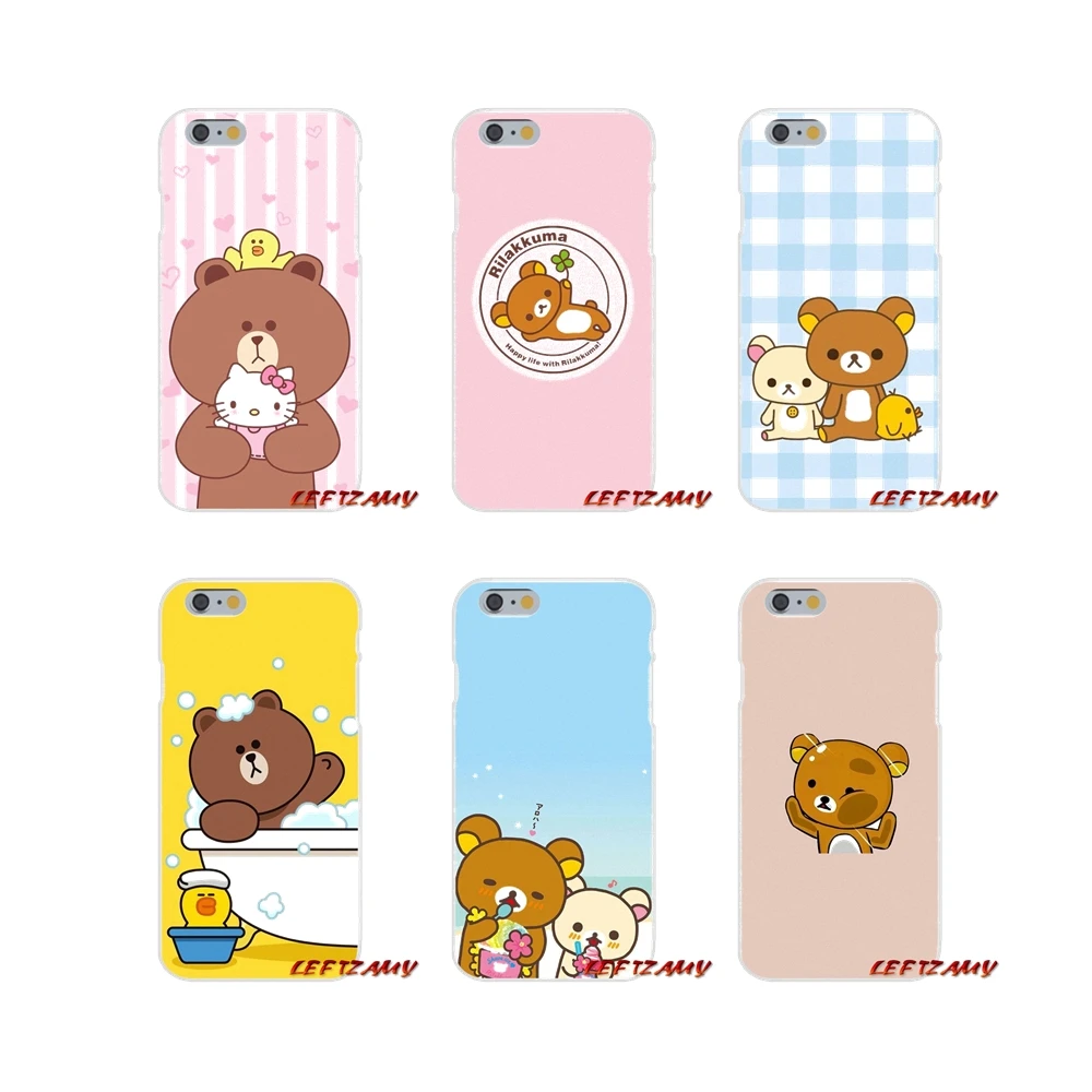 Милый медведь Rilakkuma аксессуары чехлы для телефонов Чехлы iPhone X XR XS MAX 4 4S 5 5S 5C SE 6 6S 7 8