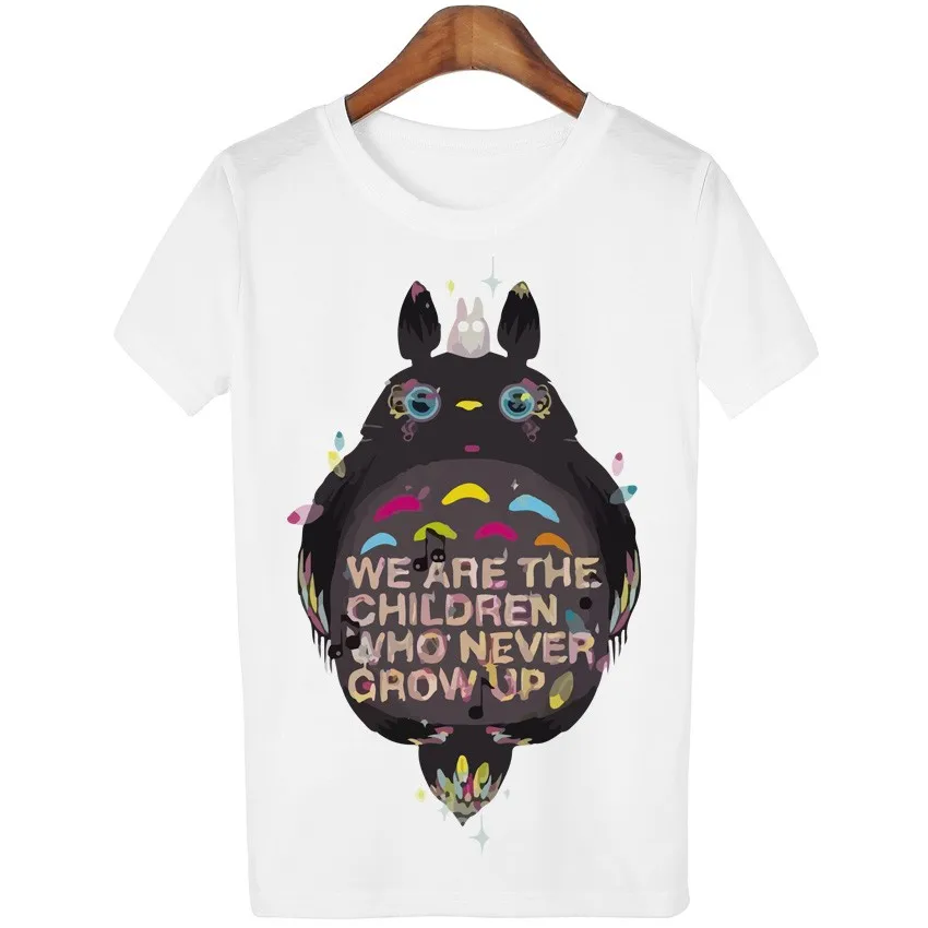 Повседневная футболка, женская футболка, Harajuku Totoro, с принтом, Camisetas Mujer, топы, с круглым вырезом, футболка, милые футболки, Femme