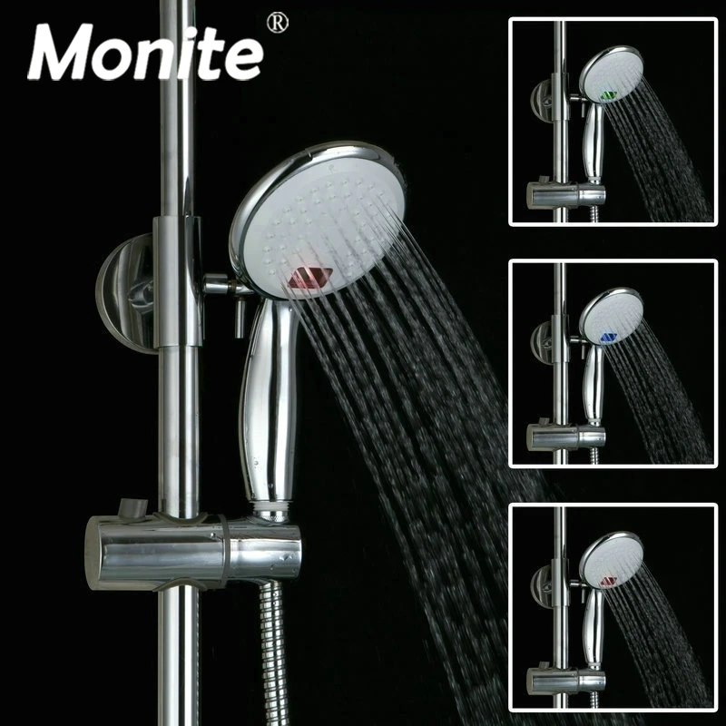 

Handle Shower LED Light Round Bathroom Wall Mount D13 Bath Shower Water Hand-held Toilet Spray Nozzle Sprinkler Shower Heads