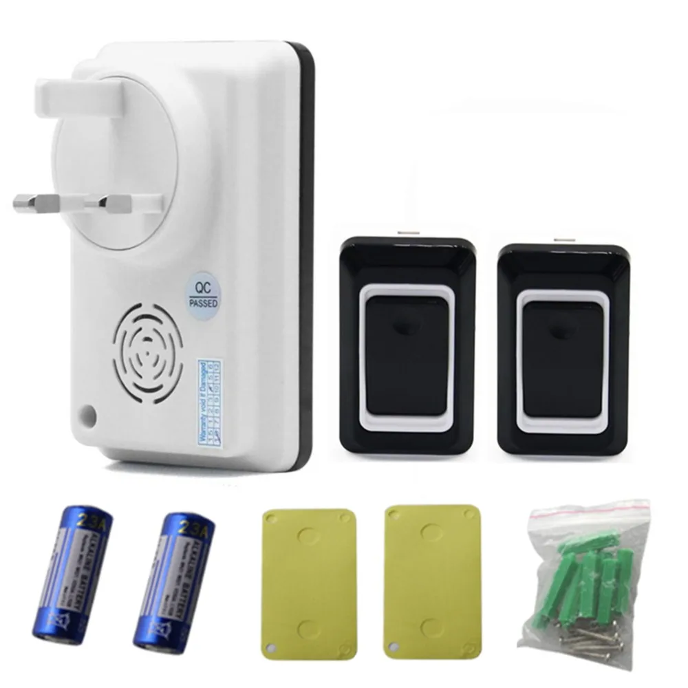 

TS-K108W21 1 To 2 Home Security Doorbell Wireless 300M Remote Control Adjustable Volume Doorbell 110V-220V Audio Door Bell