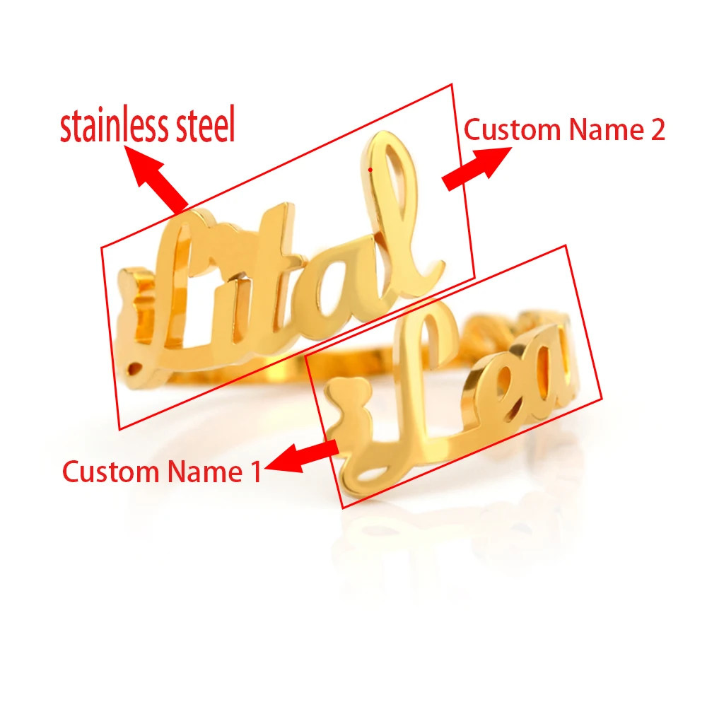 

Personalized Name Rings Custom English Name Rings Fashion Name Jewelery Stainless Steel Ring Gold Rings Texts Signature Handwrit
