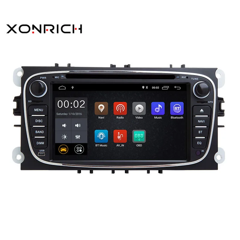Xonrich 2 Din Автомобильный Радио GPS Android 8 1 автомобильный dvd плеер для Ford Focus Mondeo 4 S Max C