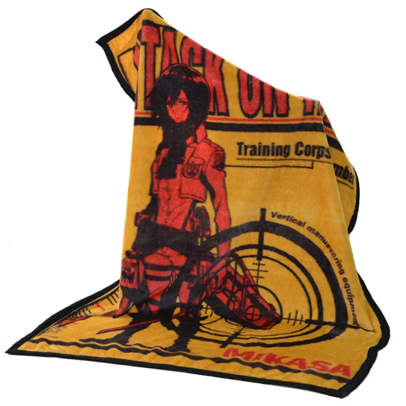 

Attack on Titan Flannel Blanket RUG Shingeki no Kyojin Blanket Cosplay Costumes Mikasa Flannel Blanket