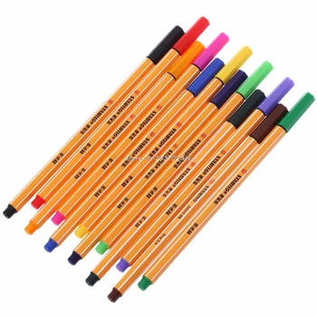 

12Pcs Colored Pen Set Stabilo Fiber Pen Stationery Office School Supplies