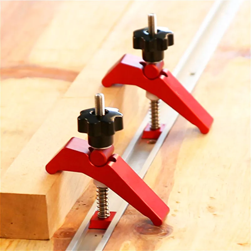 Aluminum Alloy T Track Metal Hold Down Block Clamp T-Slot T-Track Clamp Set Woodworking Tool for Router Table