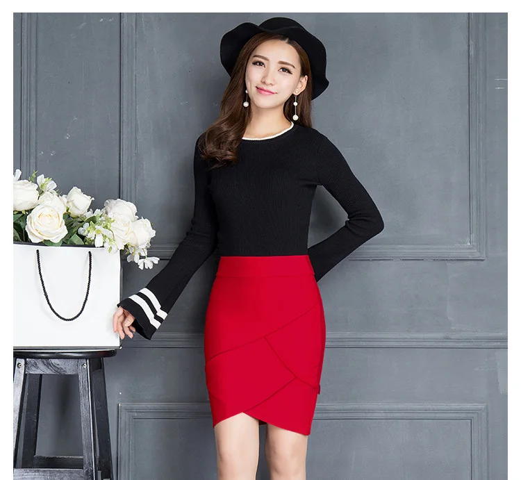 Весной и летом юбка 2019 новая корейская мода; Слим Высокая талия сумка Бедра Юбка femme миди юбка женская одежда