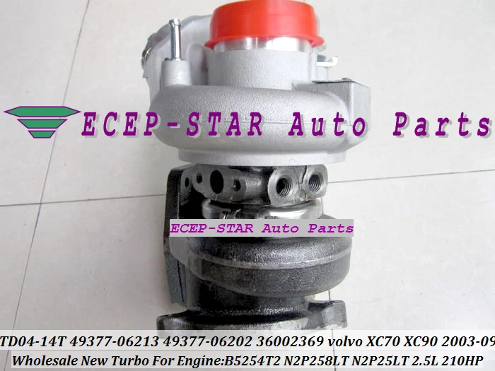 TD04 TD04-14T 49377-06213 36002369 Turbo Turbocharger For Volvo Volvo-PKW XC70 XC90 2003-09 B5254T2 2.5T 2.5L 210HP (3)