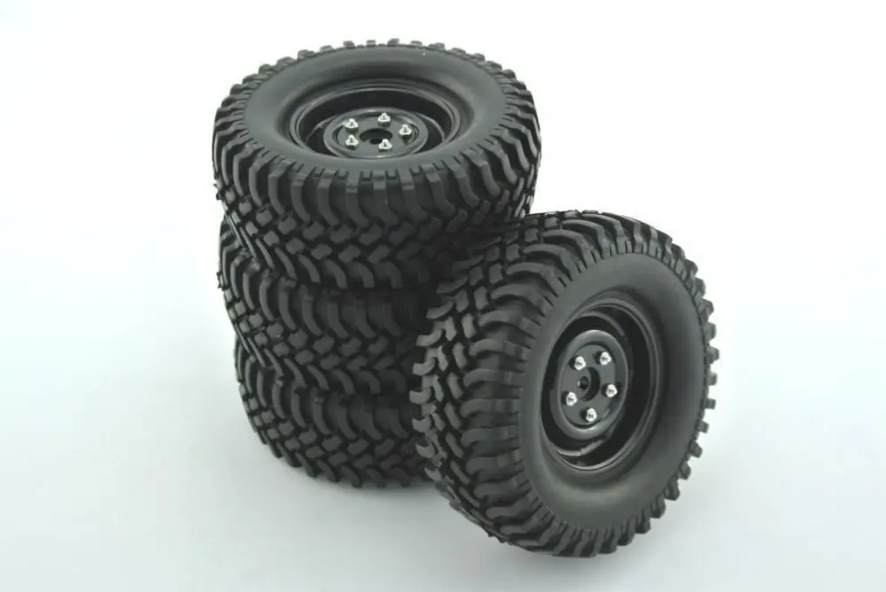 2tlg Räder 100mm Reifen Naben Felgen Radnaben Zubehör für 1//10 RC Crawler LKW