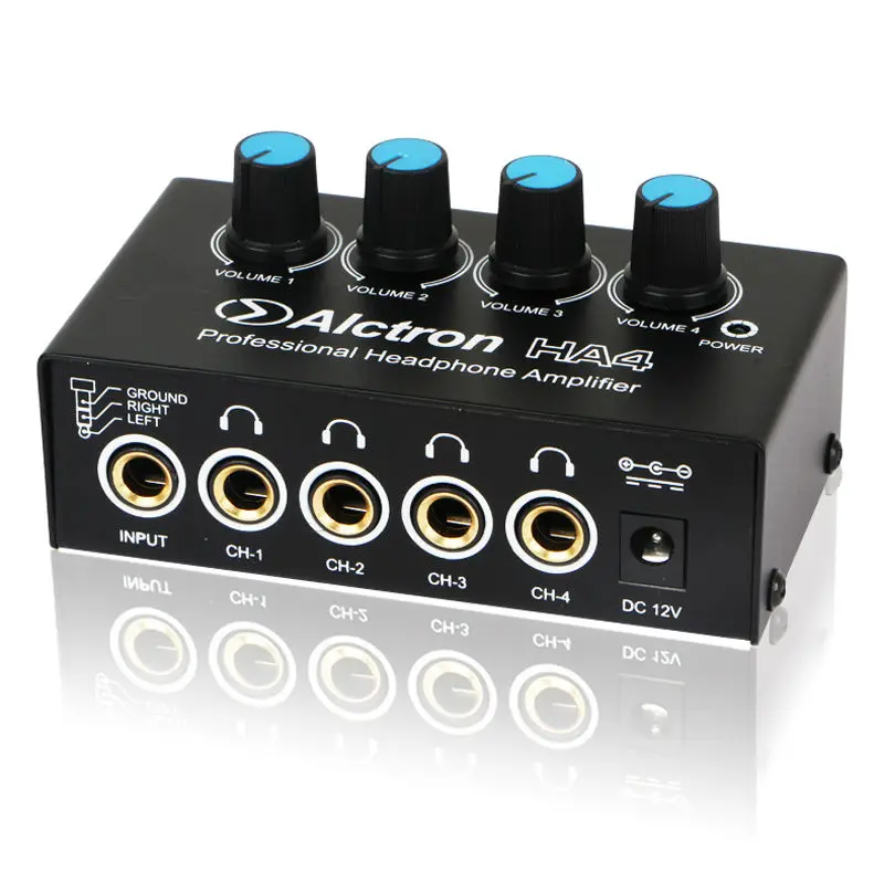Alctron HA4 NEW Professional Monitoring Headphone Amplifier Compact 4 Channel Headphone Amp