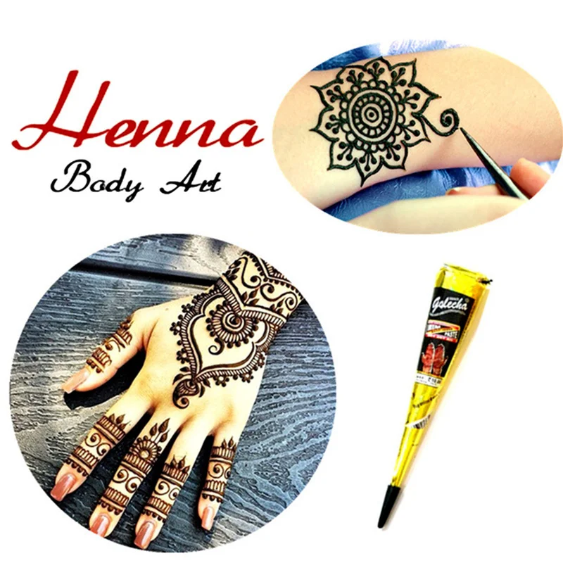 Indian Women Fashion Mehndi Henna Cone Multi Colors Temporary Tattoo