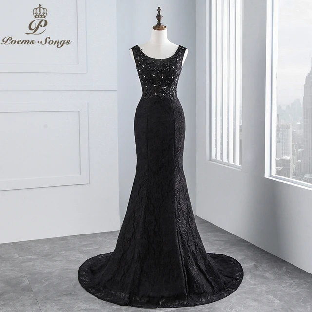 Poemssongs 2018 New Style Black Lace Fabric Y Mermaid Wedding Poemssongs 2018 New Style Black Lace Fabric Y Mermaid Wedding Dress And Backless Bridal