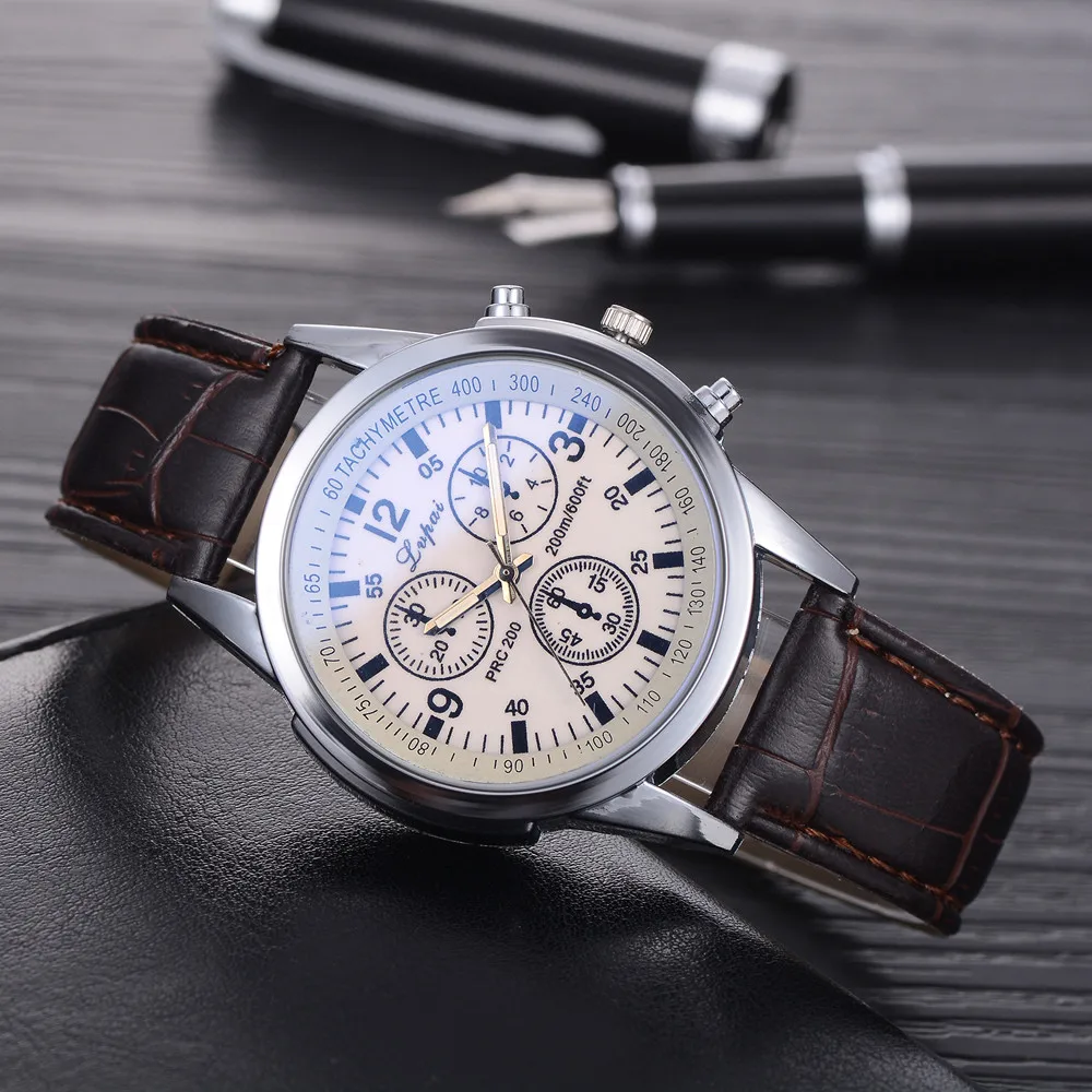 Lvpai Casual Quartz Leather Band Watch Analog Wrist Watch Grain leather three-eye watch For 2018 Ladies Fashion Clock