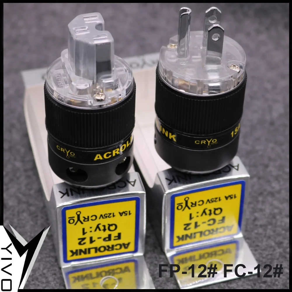 

YIVO FP-10 FC-10 Acrolink DIY HIFI Pure copper plating rhodium 18mm 15A 125V 250V AC Female Male power US plug IEC socket