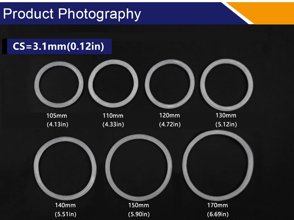 Белые силиконовые уплотнительное кольцо из силикона/VMQ 3,1 мм Толщина OD 105/110/120/130/135/140/150/170 мм уплотнительное кольцо втулки конусовидных резиновых прокладок кольца шайба