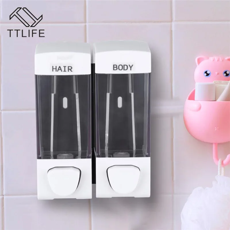 

TTLIFE 1/2/3 Chamber 500/700/1050ml Liquid Hand Soap Shower Dispenser Wall Mounted For Sink Bathroom Washroom Hotel Shower Bath