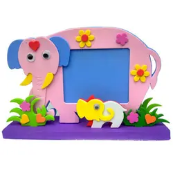 Cartoon Animals Elephant Self Adhesive Children Kids DIY EVA Family Photo Frame 3d Assembling Puzzles Educational Toys Gift 2017