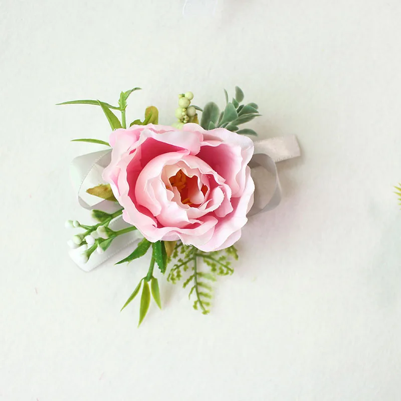 18     30017       cuff bridesmaid bracelet flower wrist corsage  (19)