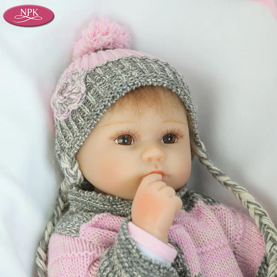 NPK 40 см мягкий силикон-Виниловый Reborn Baby Doll игрушка для девочек Реалистичная новорожденная девочка малыши кукла Дети подарок девочка Brinquedos