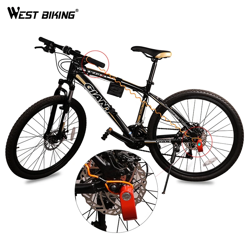 WEST BIKING 110 дБ замок с сигнализацией для велосипеда мотоциклетная Противоугонная