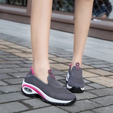 Кроссовки для женщин, Новое поступление, спортивная обувь без шнуровки, увеличивающая рост, Женская прогулочная обувь, нескользящая женская обувь на платформе