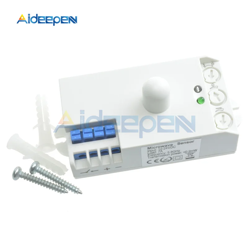 

DC 12V 24V 5.8GHz LED Microwave 360 Degree Radar Sensor Light Switch Human Body Motion Induction Sensor Controller Switch Detect