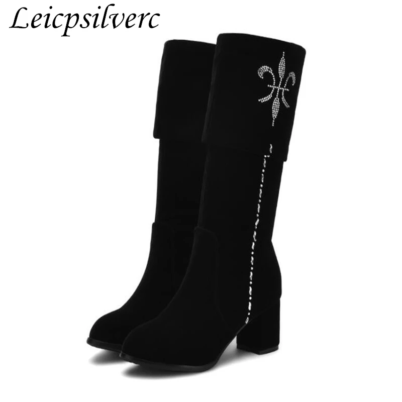 

Autumn and winter high heel knee women boots thin leg elastic boots high tube boots middle tube boots women's shoes