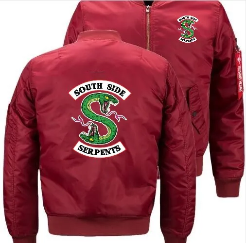 Осенняя и зимняя куртка мужская Riverdale South Side Serpents Air Force One Flight Jacket Suit|Куртки| |