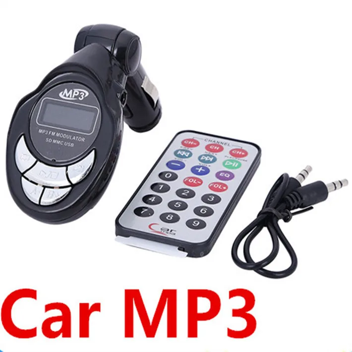 Free Shipping Black Lute Car MP3 Player FM Transmitter Modulator with