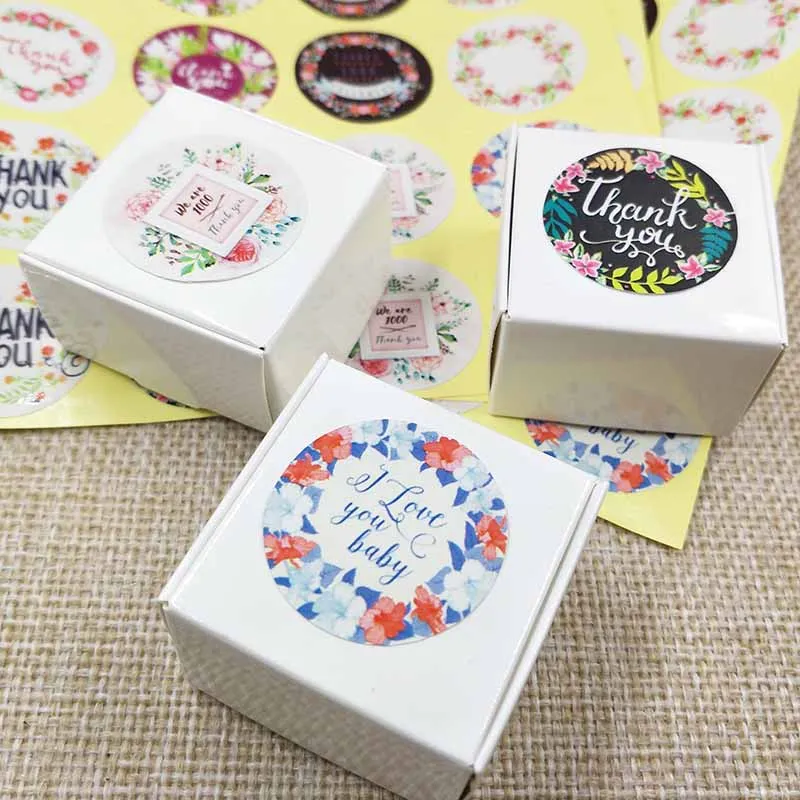 100pcs sweet love self adhesive labels Vintage kraft handmade labels paper self seal thank you cost extra