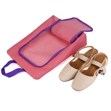 Уличная водонепроницаемая сумка для обуви портативный сетчатый нейлоновый полиэфирный дорожный мешочек на молнии с ручкой