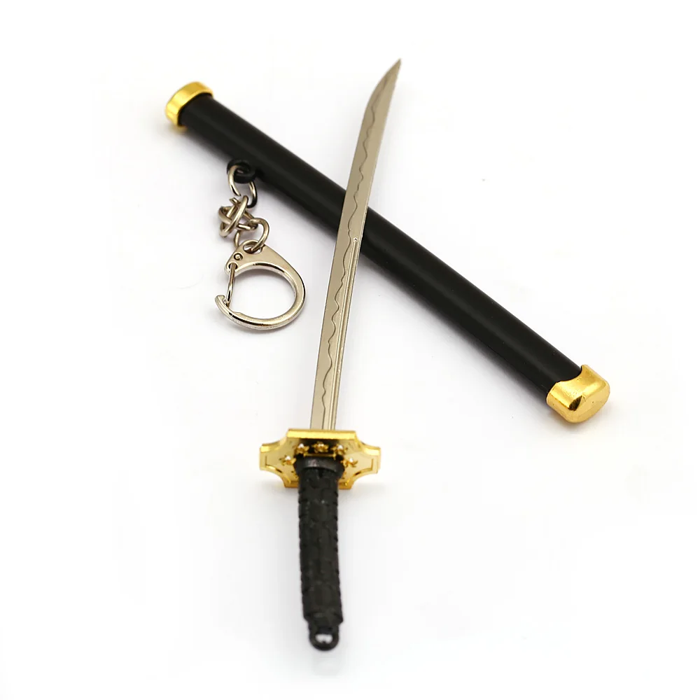 

One Piece Roronoa Zoro Keychain Keyrings Sword kitetsu Toy Model Metal Key Ring