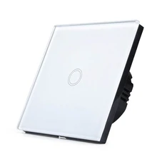 SESOO EU/UK Touch switch standard, 110-240v 1 Gang 1 Way led light switch touch light switch toughened glass panel
