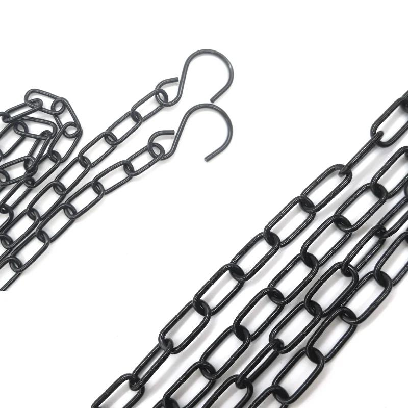 Маленькая 2 мм проволочная декоративная Черная швейная цепь с металлическими звеньями с крючками для одежды