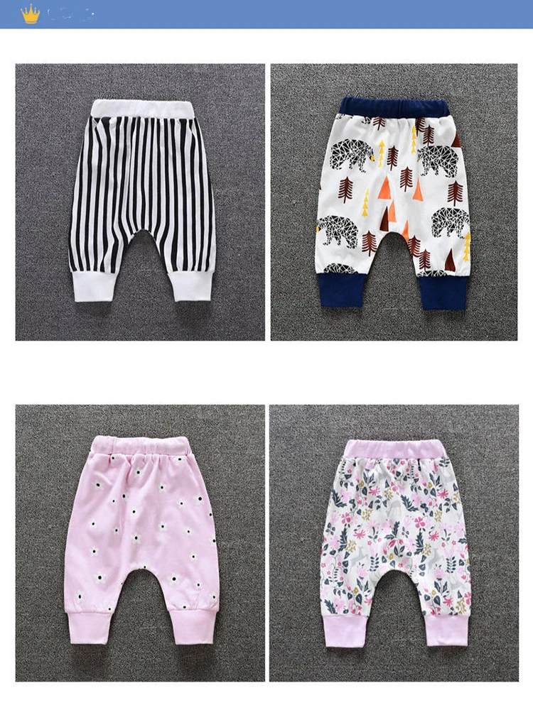 

2019 summer children's pants loose boys and girls cotton casual harem pants baby pants cropped trousers