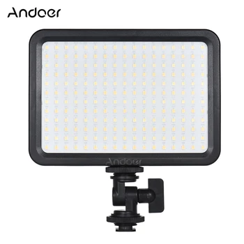 

Andoer LED204 LED Video Light Photographic Lighting 3300K-5600K Bi-Color Temperature Fill Light w/204pcs Lamp for Photography