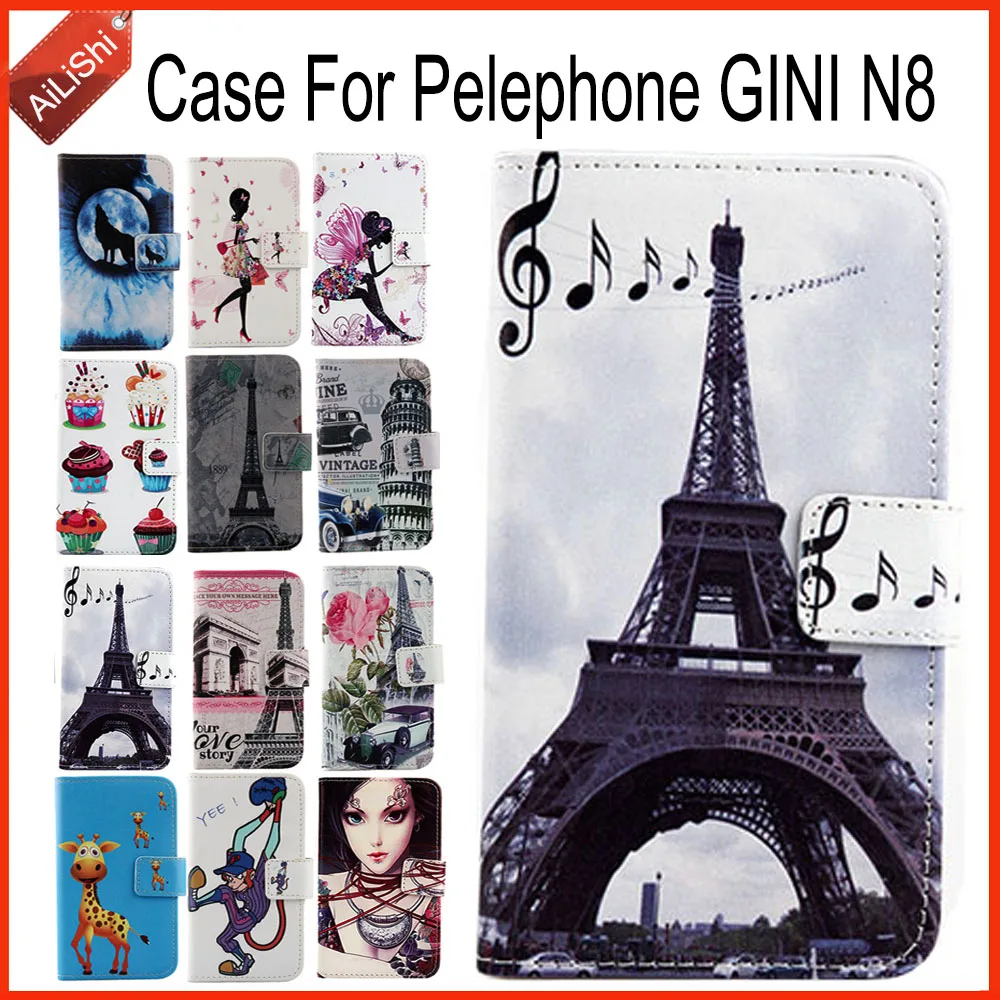 AiLiShi прямо с завода! Чехол для телефона gelephone GINI N8 роскошный флип из искусственной
