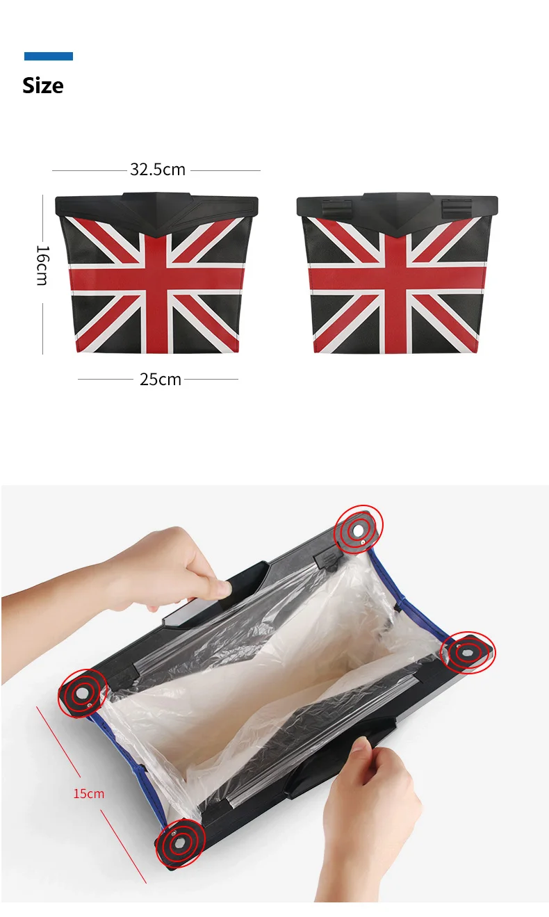 Leather Car Seat Storage Bag Trash Bag Basket for Mini Cooper R55 R56 R57 R58 R59 F54 F55 F56 F57 Countryman R60 F60 (7)