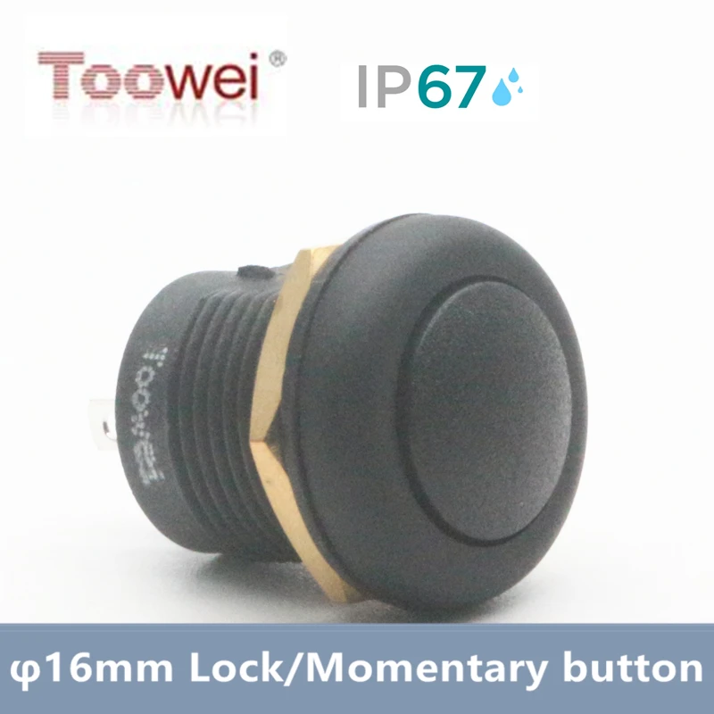 Toowei A4166 Series Water proof push button switch/ φ16mm/Momentary/lock/IP67 CE FC RoHS